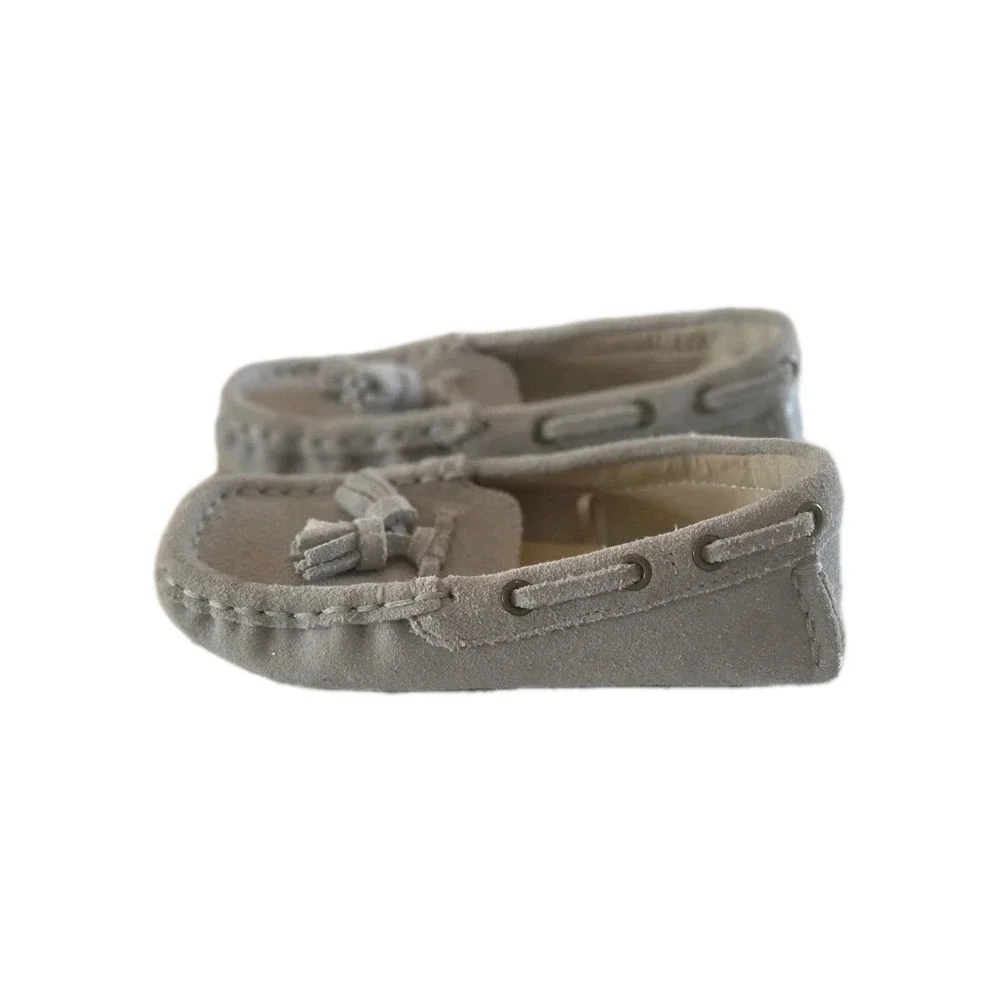 Janie and Jack Suede Driving Shoe Size 8 light grey